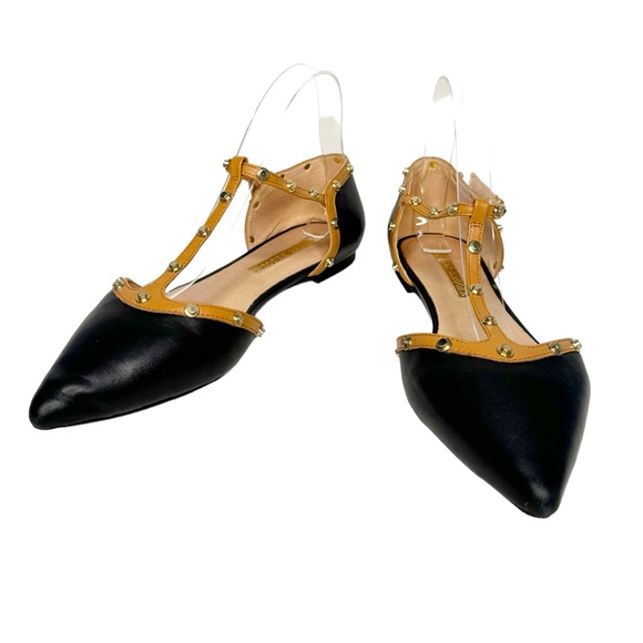 Audrey Brooke Shoes Audrey Brooke Nikki Studded Tstrap Black And
